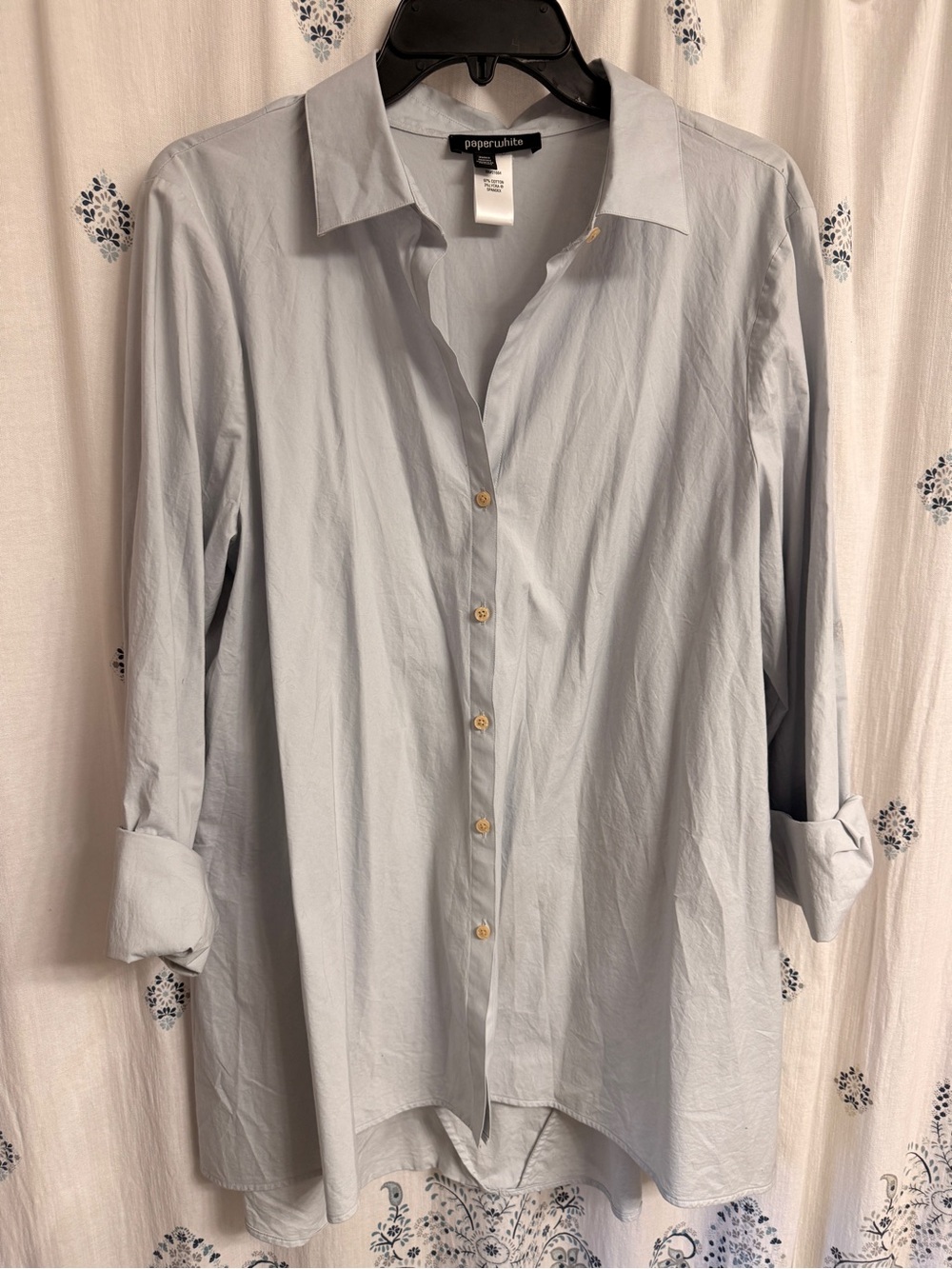 Blue Oversized Long Sleeve Button Down by Paperwhite, Size Large XL